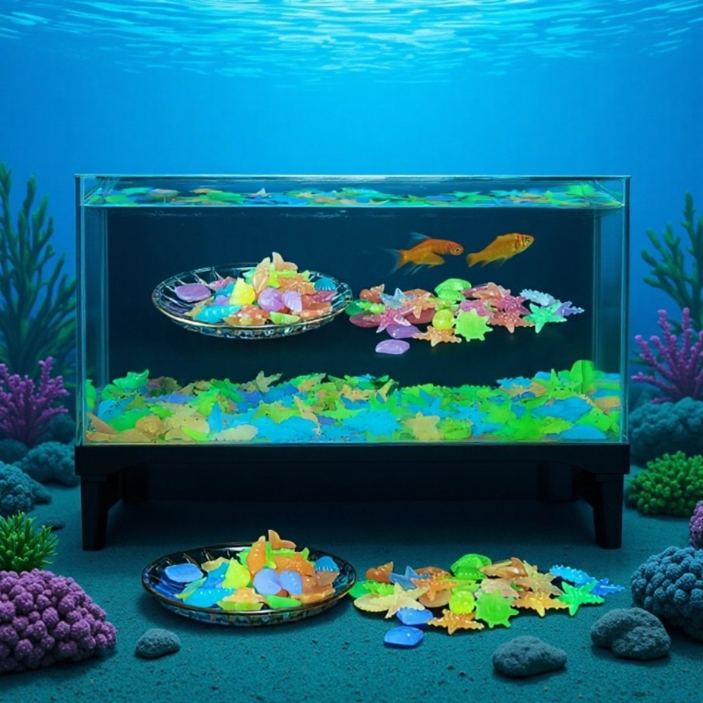 Aquarium Fish To Buy - أحجار المحيط المضيئة، أصداف المحار الفلورية،