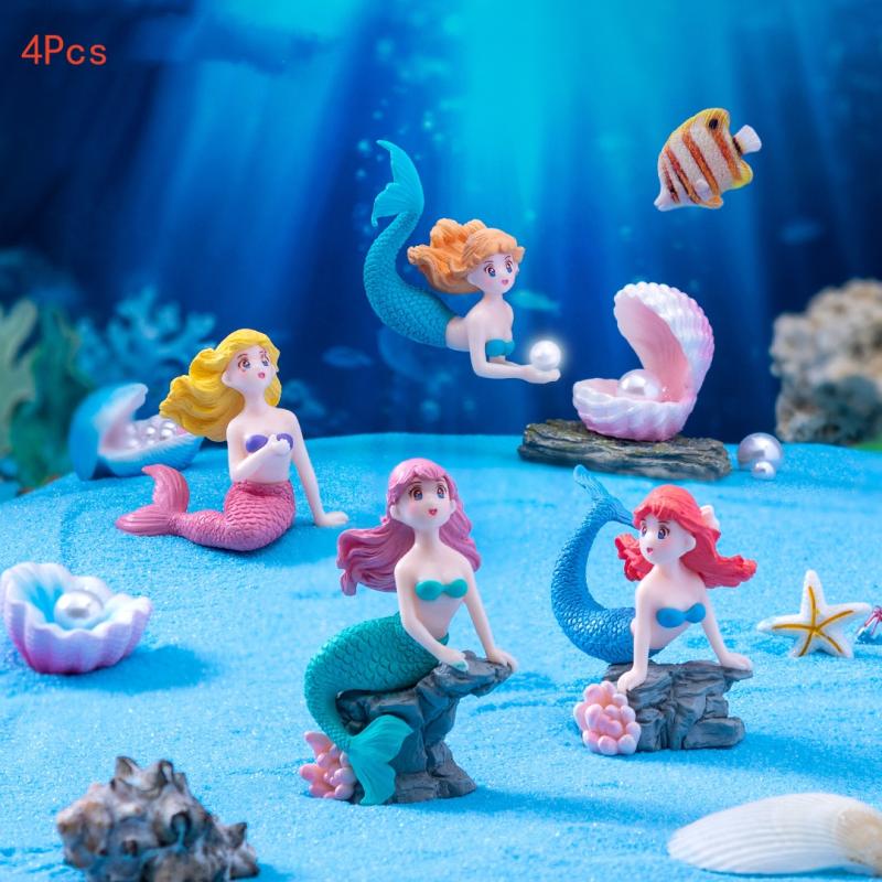 Aquarium Fish To Buy - 4 قطع من تماثيل حورية البحر